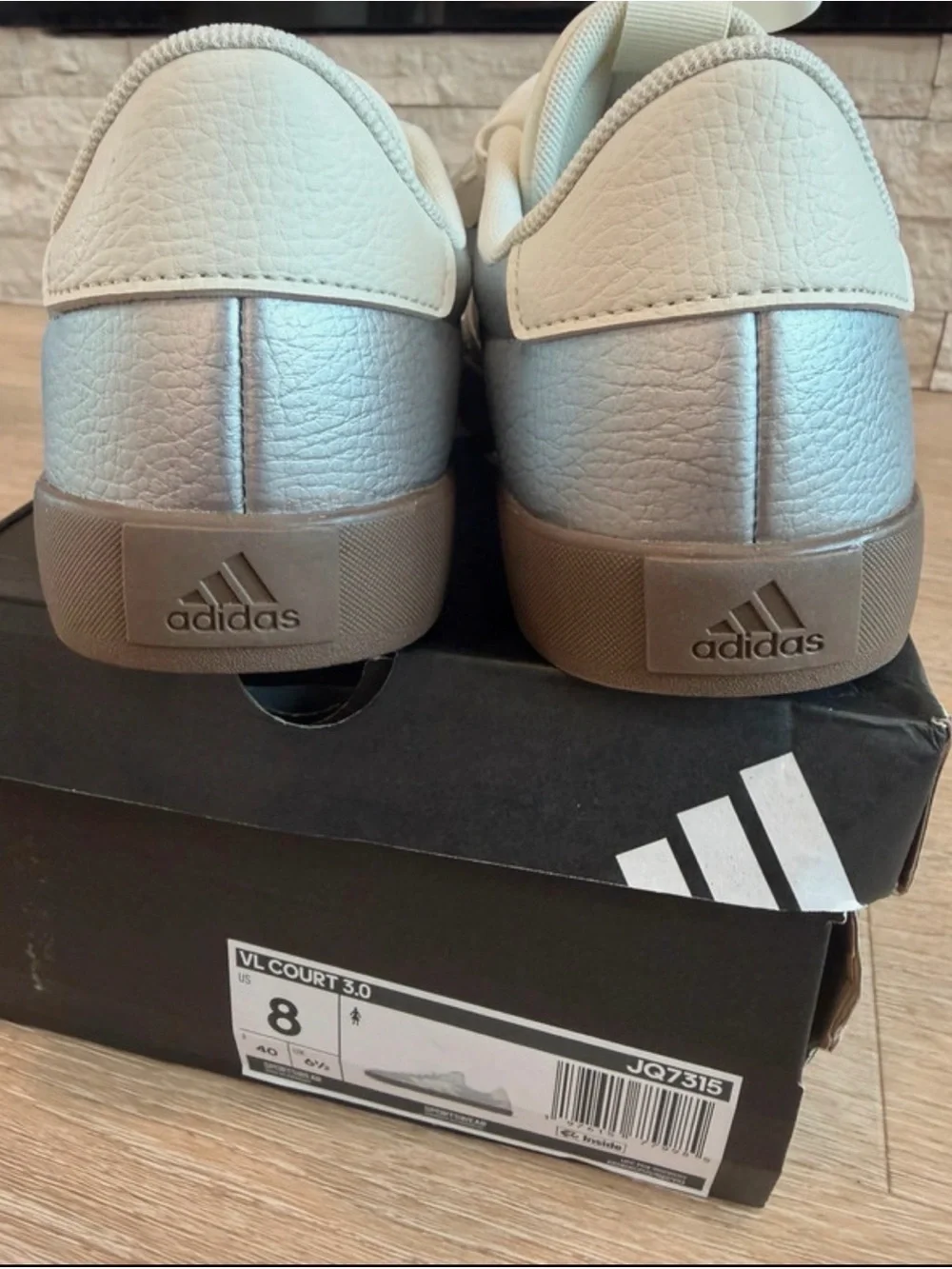 Adidas Women’s Metallic Silver Leather Sneakers